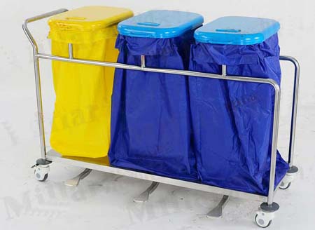 三列脚踏式污物车